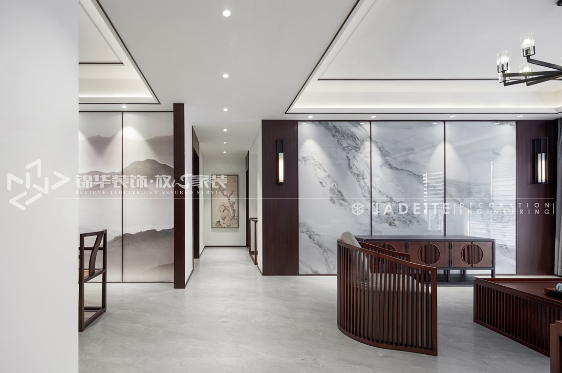 新中式风格-保利香槟国际-三室两厅-156平-装修实景效果图装修-三室两厅-新中式