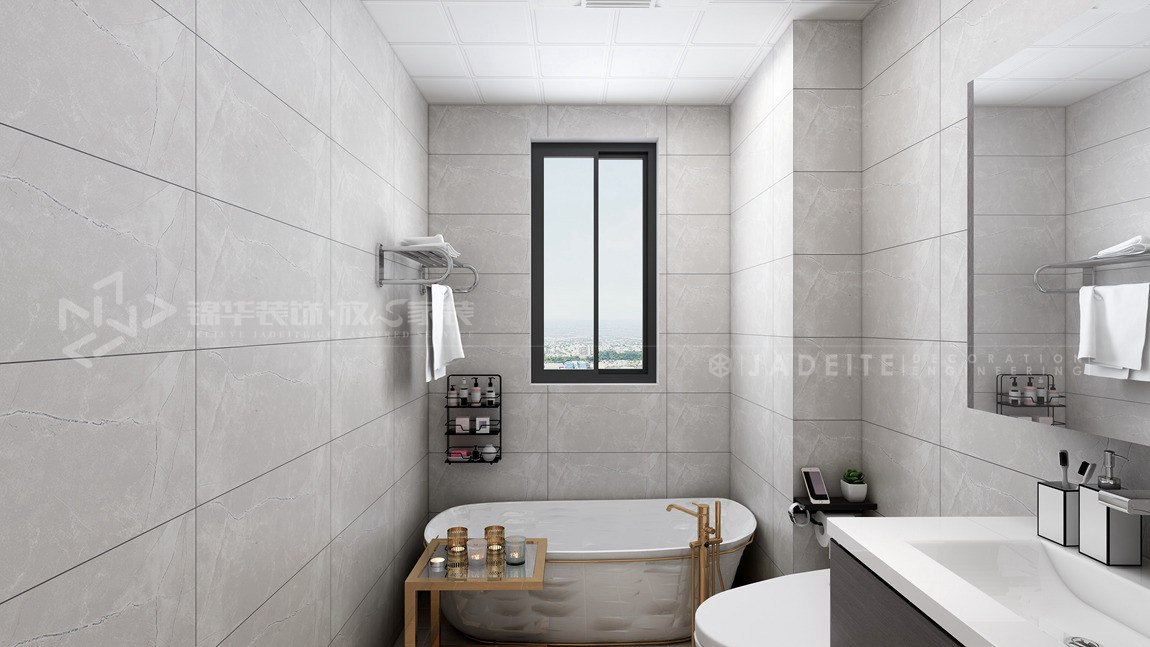 现代简约-中海凤凰熙岸-三室一厅-94平-卫生间-装修实景效果图   