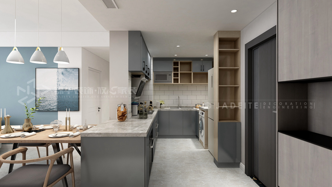 现代简约-中海凤凰熙岸-三室一厅-94平-厨房-装修实景效果图   