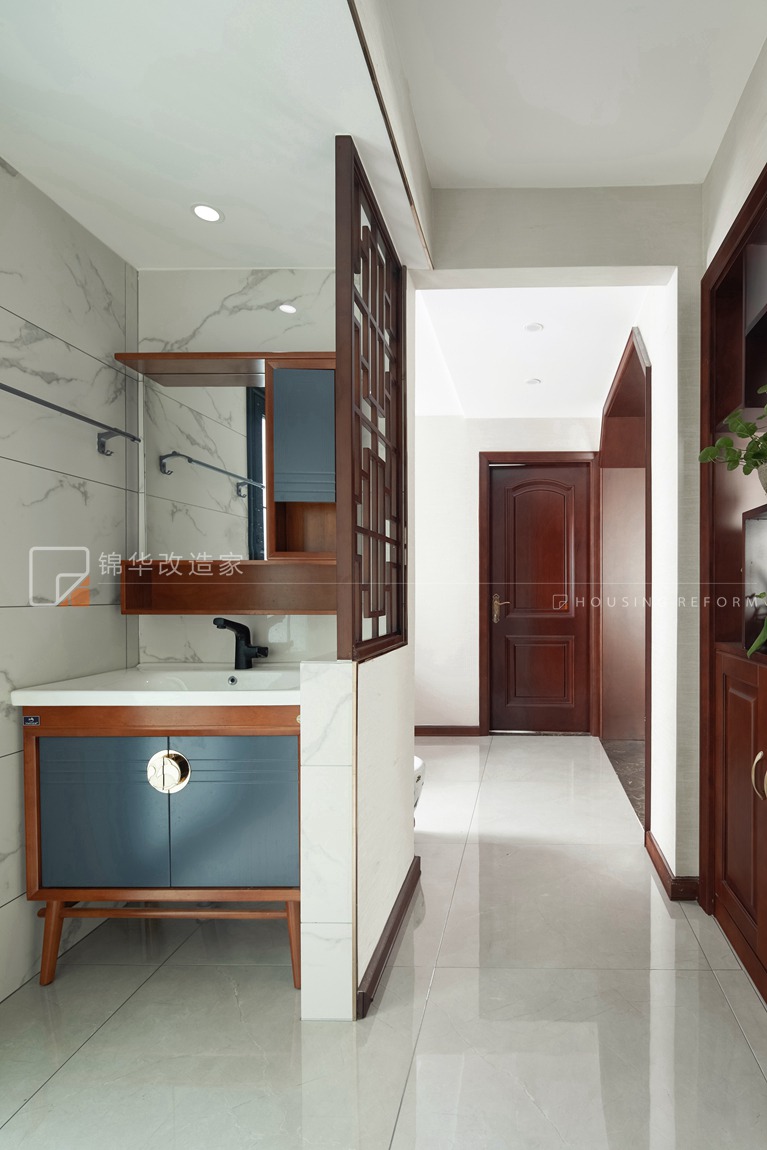 中式风格-阿尔勒-160平-四室两厅-洗手台-装修实景效果图