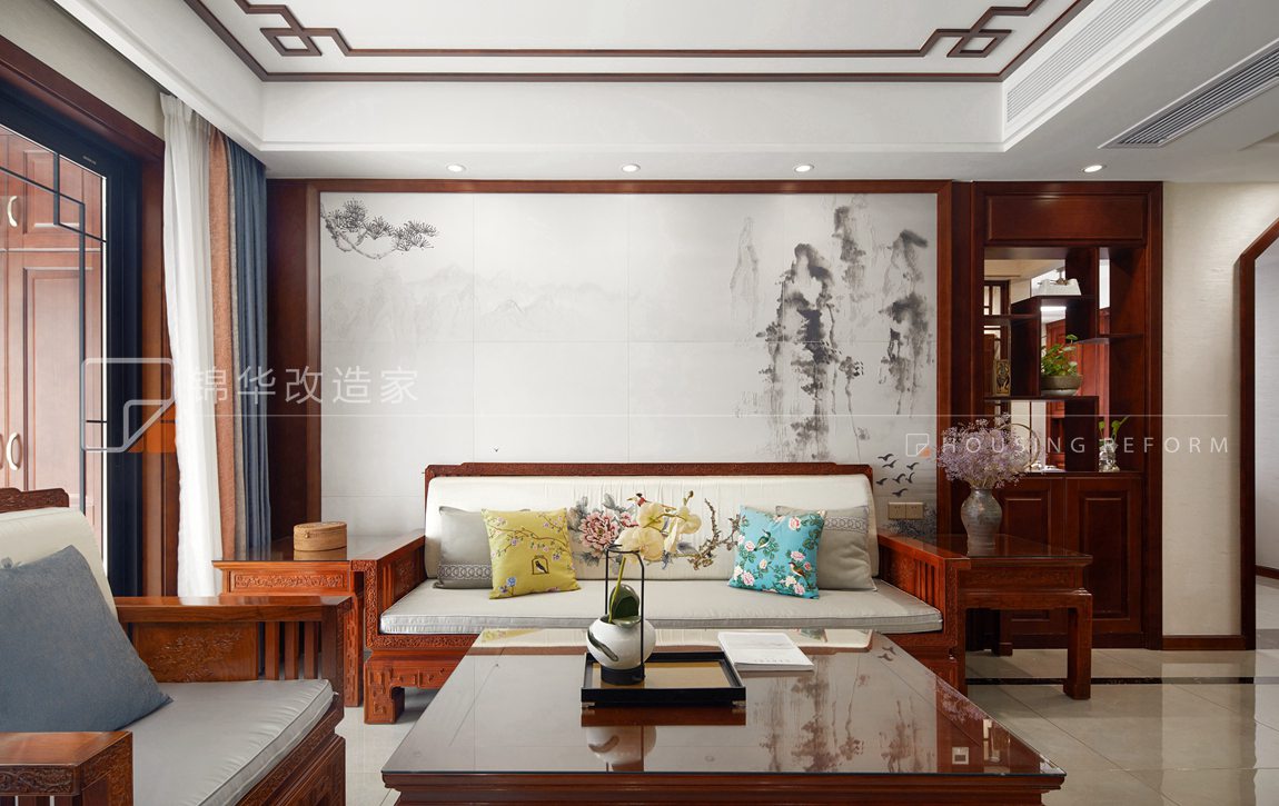 中式风格-阿尔勒-160平-四室两厅-客厅-装修实景效果图