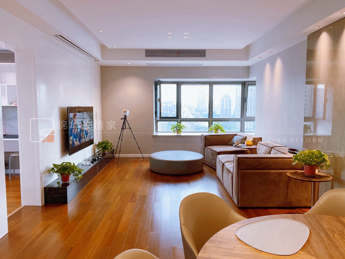 现代风格-京梁合-三室两厅-120平-客厅-装修实景效果图
