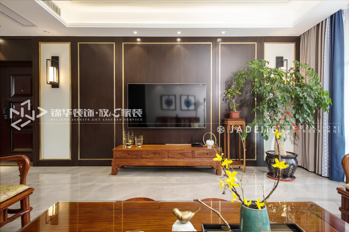 中式风格-东宝康园-175平-装修实景效果图装修-三室两厅-新中式