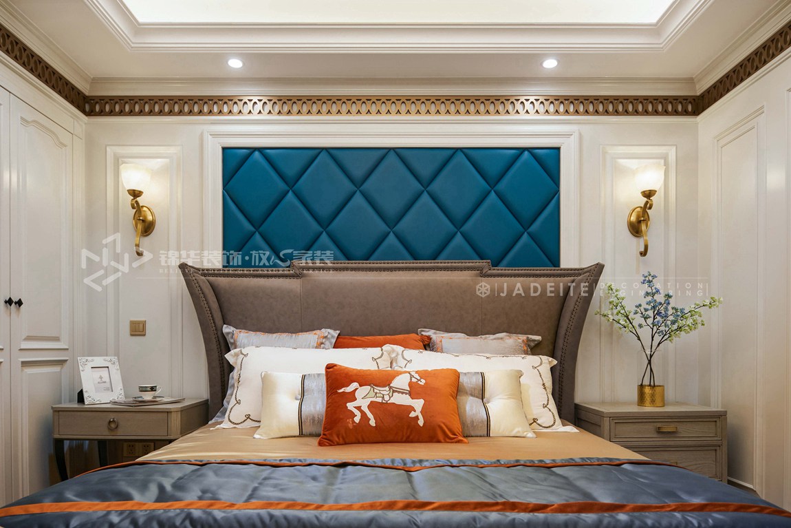 美式风格-清水湾-复式-180平-装修实景效果图-卧室