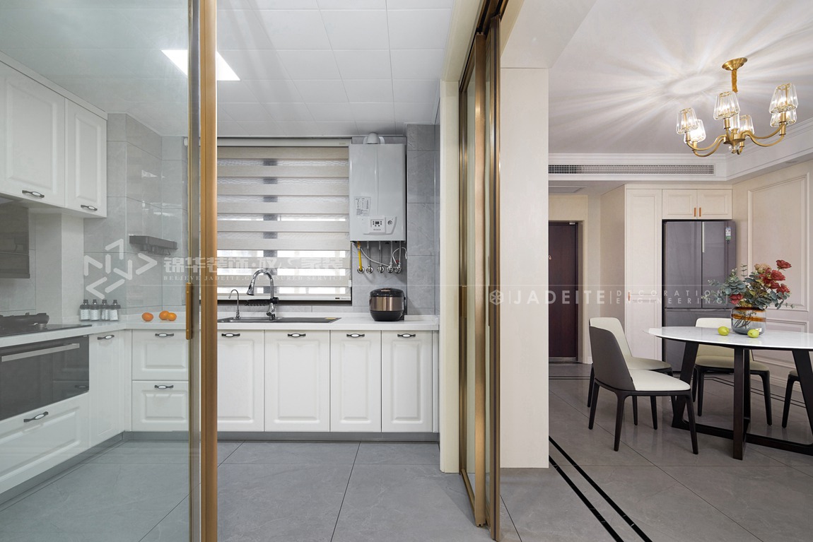 美式轻奢风格-华新一品御园-公寓-140平-装修实景效果图-厨房