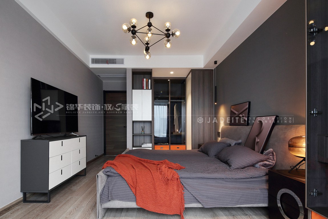 现代风格-江南府-公寓-118平-卧室-装修实景效果图