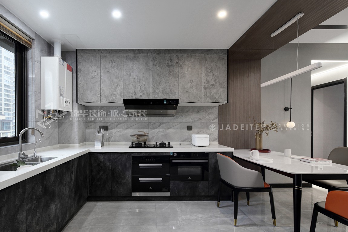 现代风格-江南府-公寓-118平-厨房-装修实景效果图