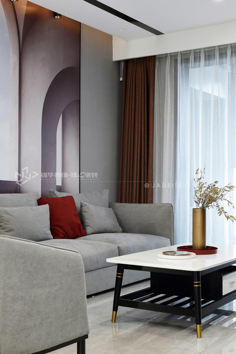 现代风格-江南府-公寓-118平-装修实景效果图装修-三室两厅-现代简约