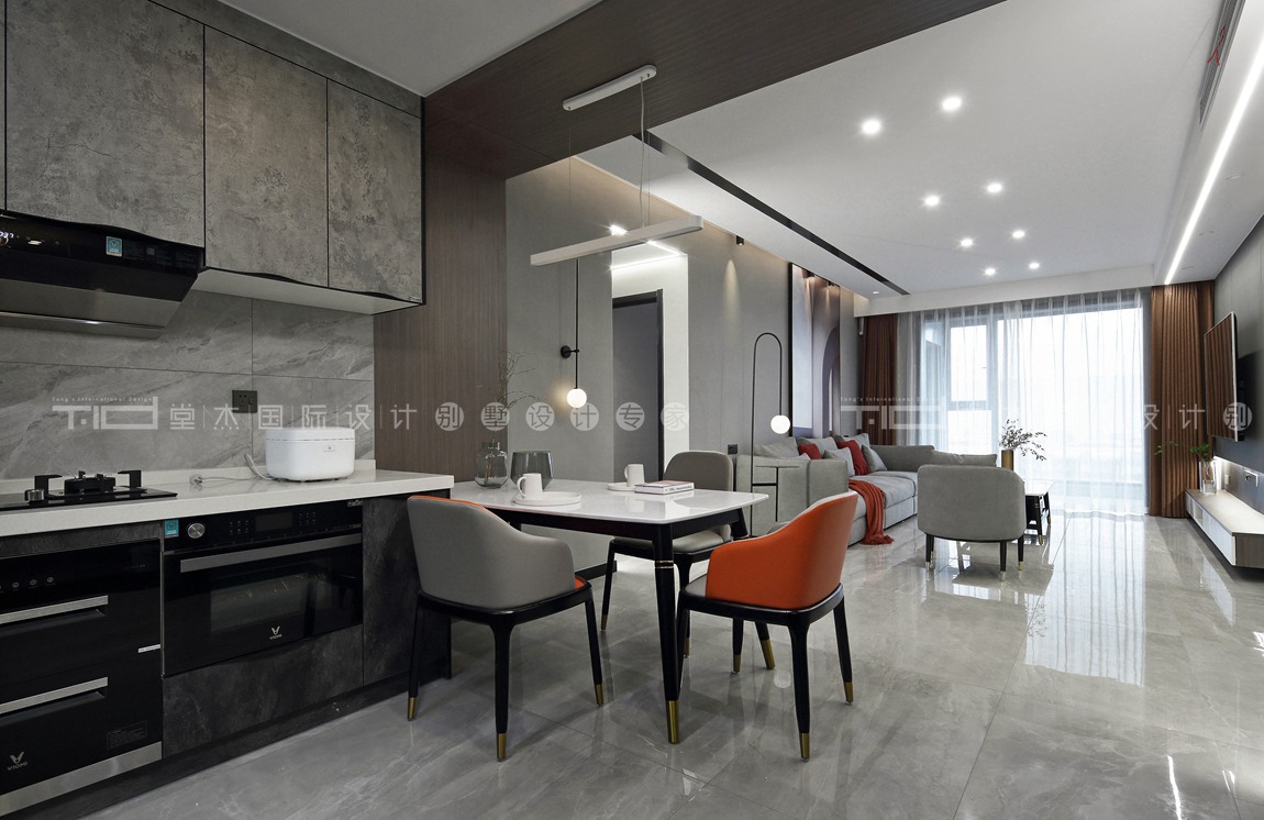 现代风格-江南府-公寓-118平-厨房-装修实景效果图