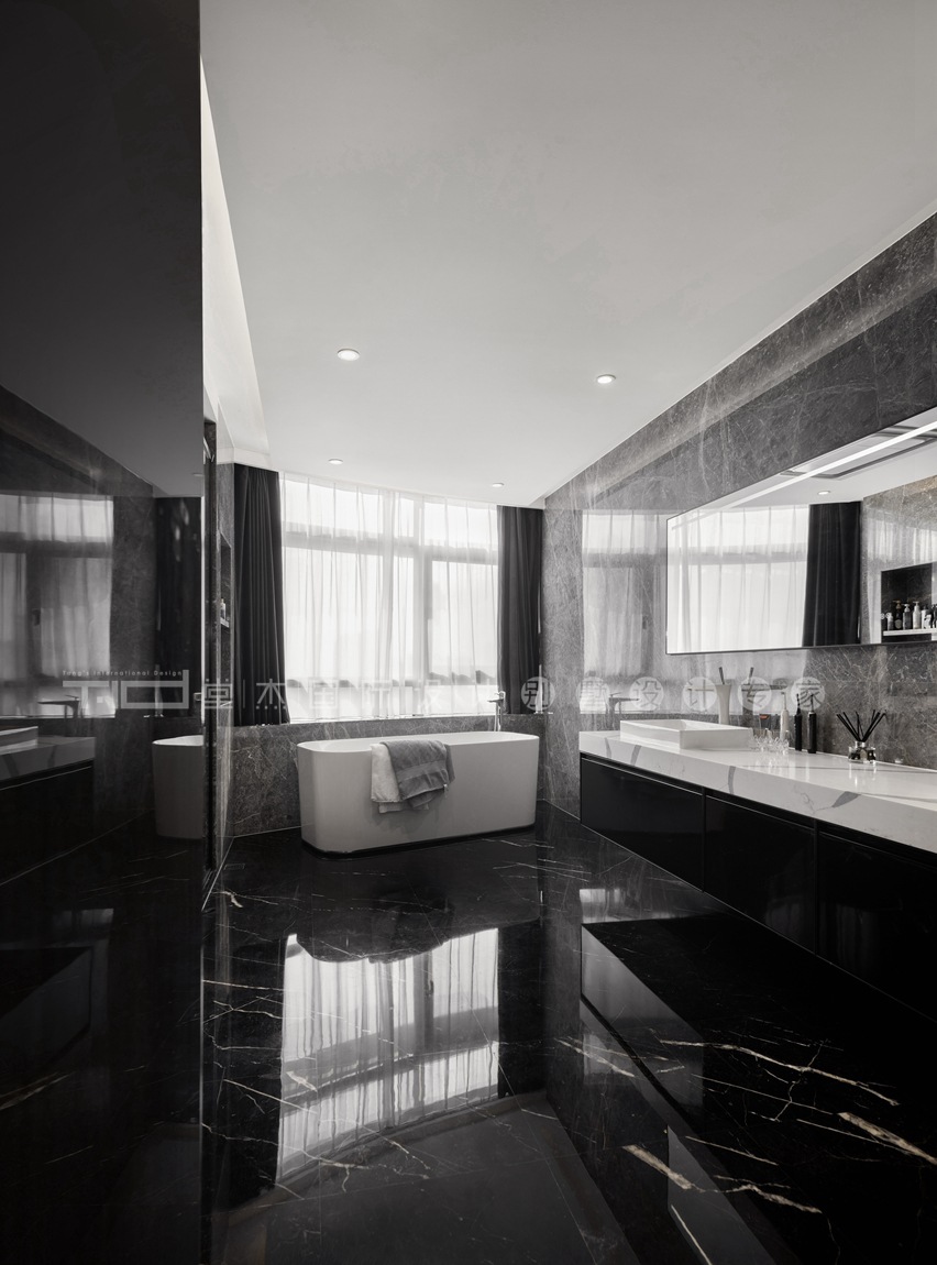 现代轻奢风格-保利达江湾城-大平层-388平-卫生间-装修实景效果图
