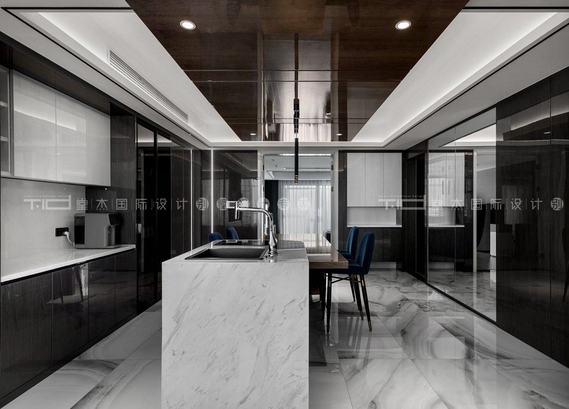 现代轻奢风格-保利达江湾城-大平层-388平-厨房-装修实景效果图