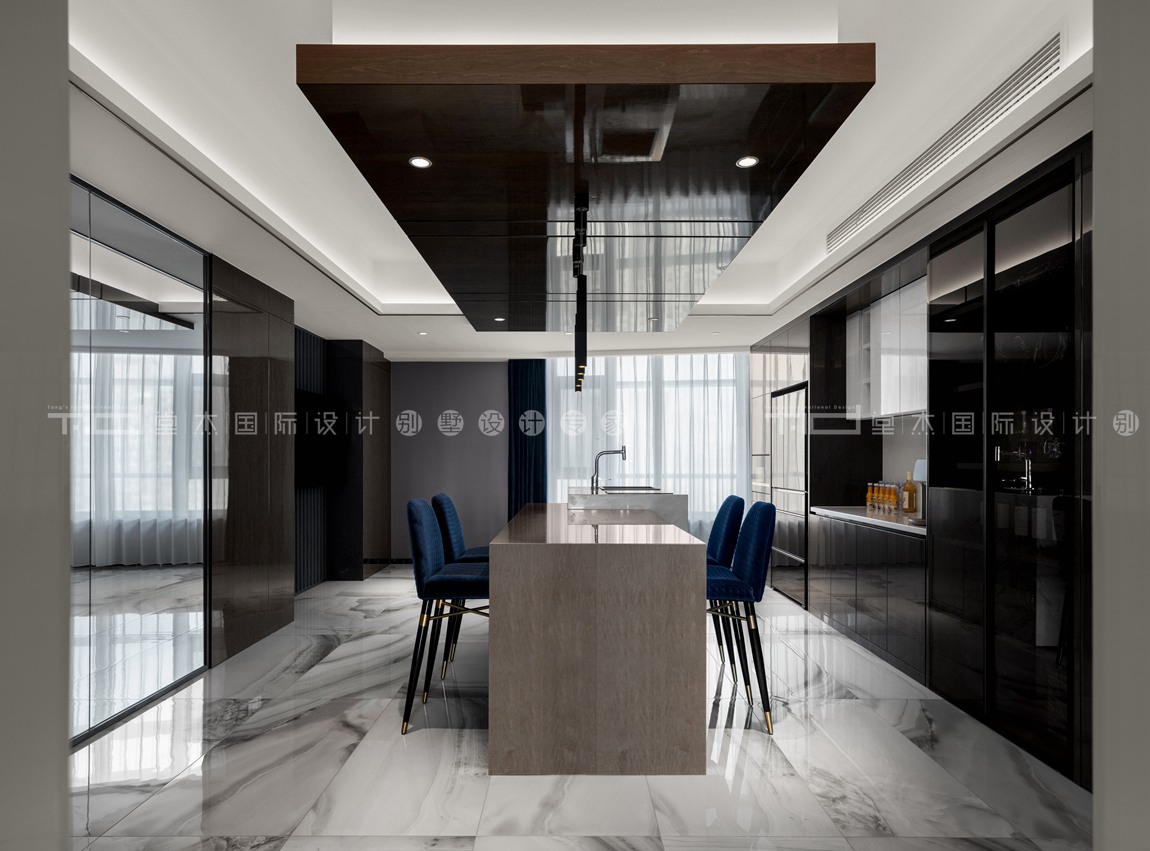 现代轻奢风格-保利达江湾城-大平层-388平-餐厅-装修实景效果图