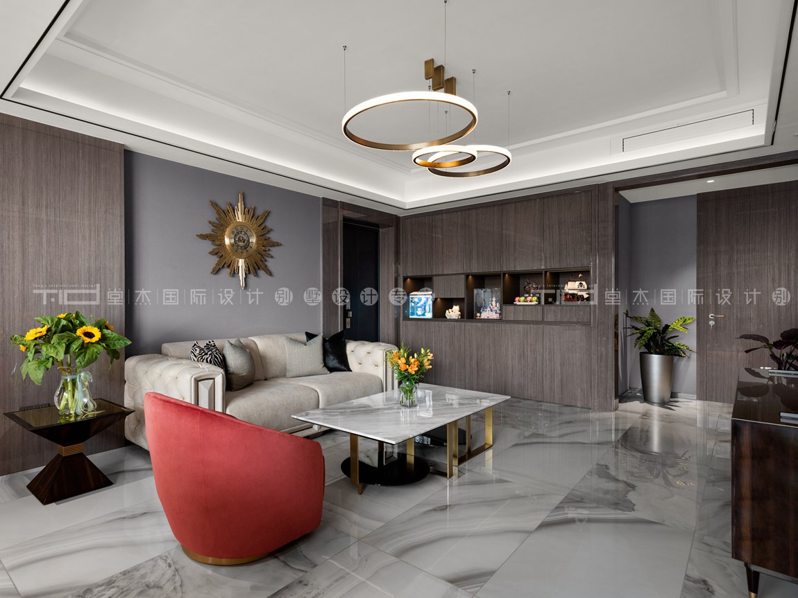 现代轻奢风格-保利达江湾城-大平层-388平-客厅-装修实景效果图