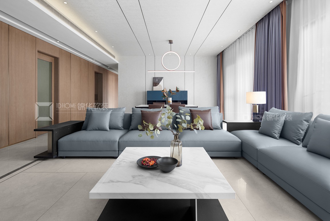 现代极简风格-百合国际-四室两厅-228平-装修实景效果图   