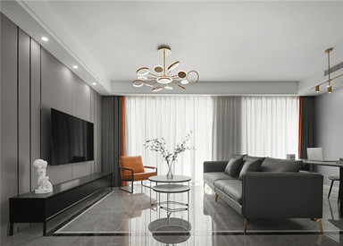 现代简约-雍锦园-三室两厅-120平-装修实景效果图
