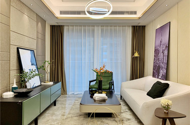 现代轻奢风格-凤起和鸣-三室两厅-120平-装修实景效果图
