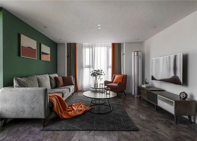 现代北欧-赛格公馆-两室两厅-48平-装修实景效果图