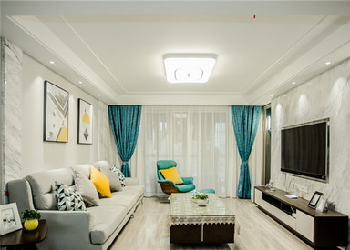 现代简约风格-恒基誉珑湖滨-三室两厅-111平米-装修实景效果图