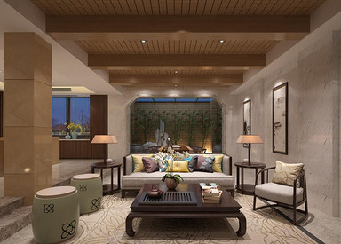 新中式风格-银河湾-别墅-400平-装修效果实景图