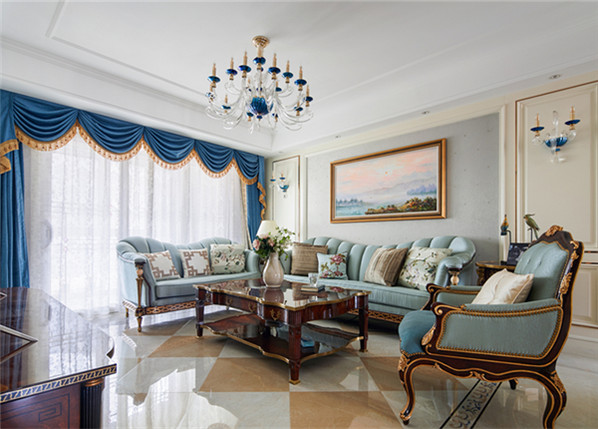 简欧风格-上府名园-三室两厅-136平-装修实景效果图