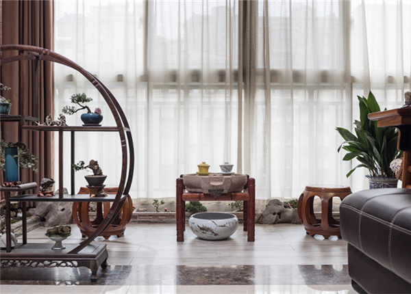 簡約中式風格-鴻景雅園-三室兩廳-140平米-裝修實景效果圖
