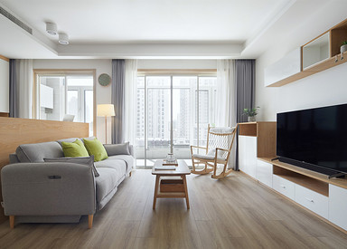 日式风格-富力运河十号-三室两厅-121平-装修实景效果图