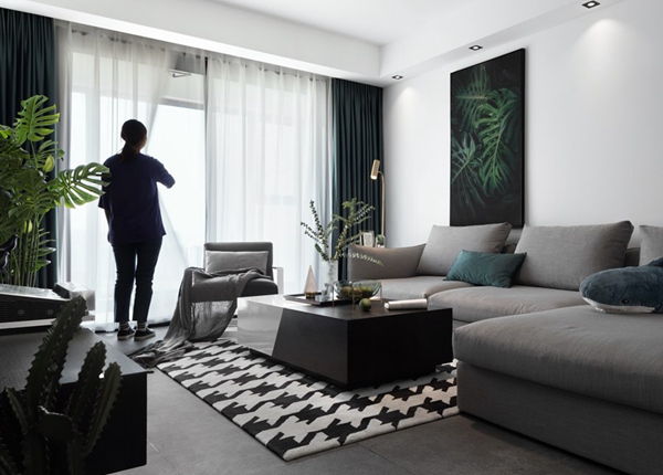 现代简约-百乐广场-三室两厅-140平-装修实景效果图