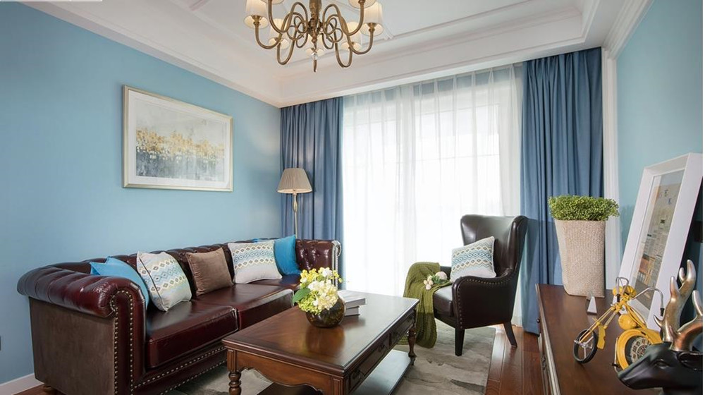 美式风格-蓝庭国际-两室两厅-100 平-装修效果实景图