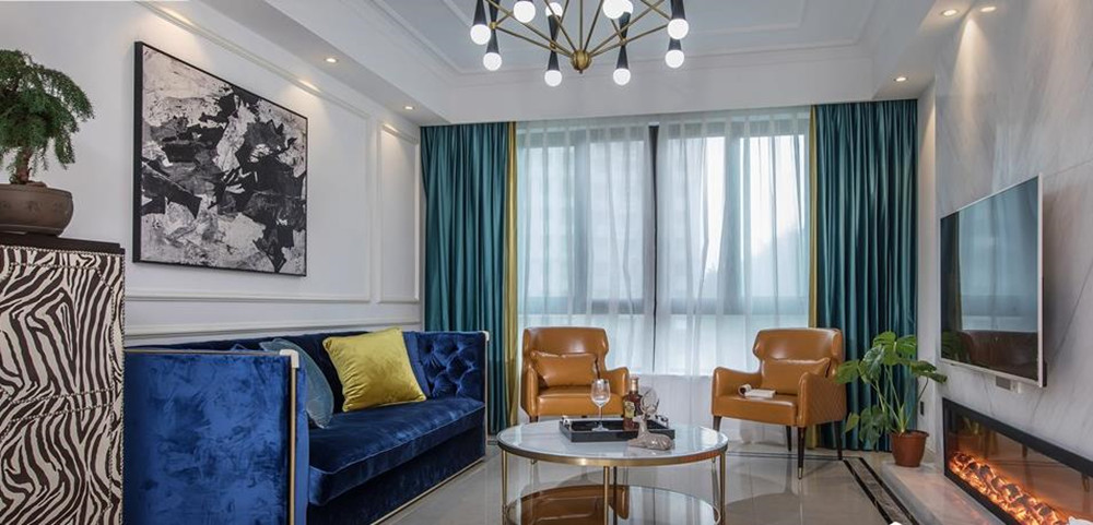 現代美式風格-西上海-三室兩廳-145平米-裝修實景效果圖