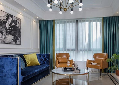现代美式风格-西上海-三室两厅-145平米-装修实景效果图