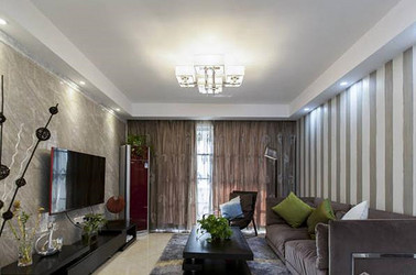 现代简约风格-绿地波士顿-三室两厅-105平米-装修实景效果图