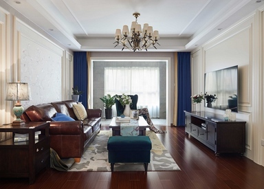 美式风格-万科酩悦-四室两厅-140平-装修实景效果图