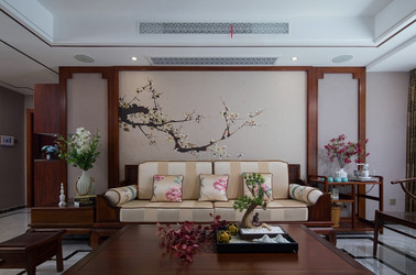新中式風格-小天鵝品園-三室兩廳-128平-裝修實景圖