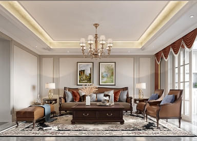 美式风格-金洋奥澜-三室两厅-150平-装修效果图