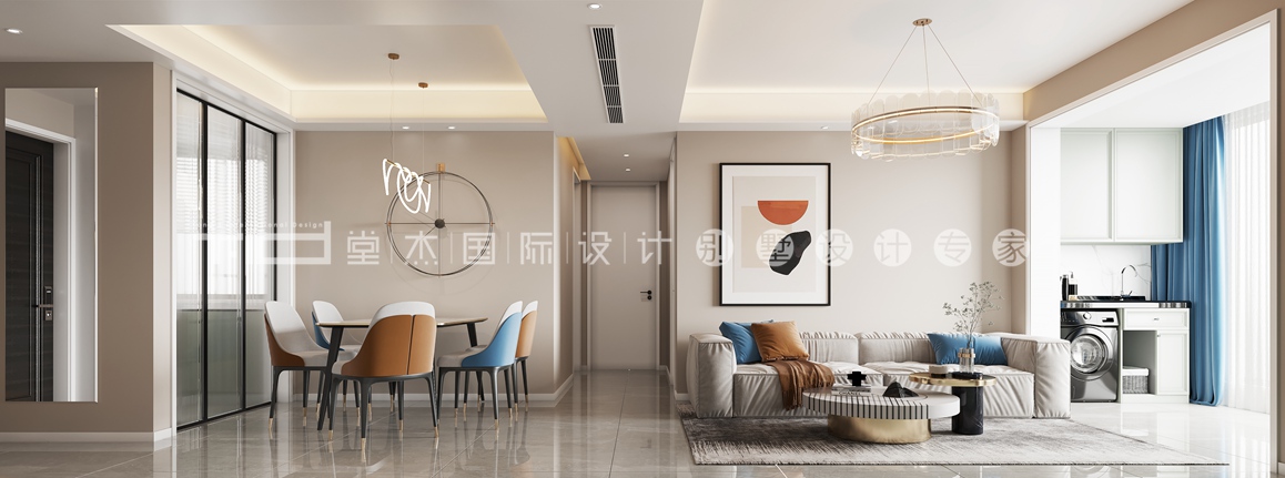 现代风格-中洲·崇悦府-两室两厅-80平-装修效果图  