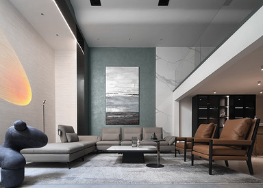 现代简约-远洋湖墅-三室三厅-310平-装修实景效果图