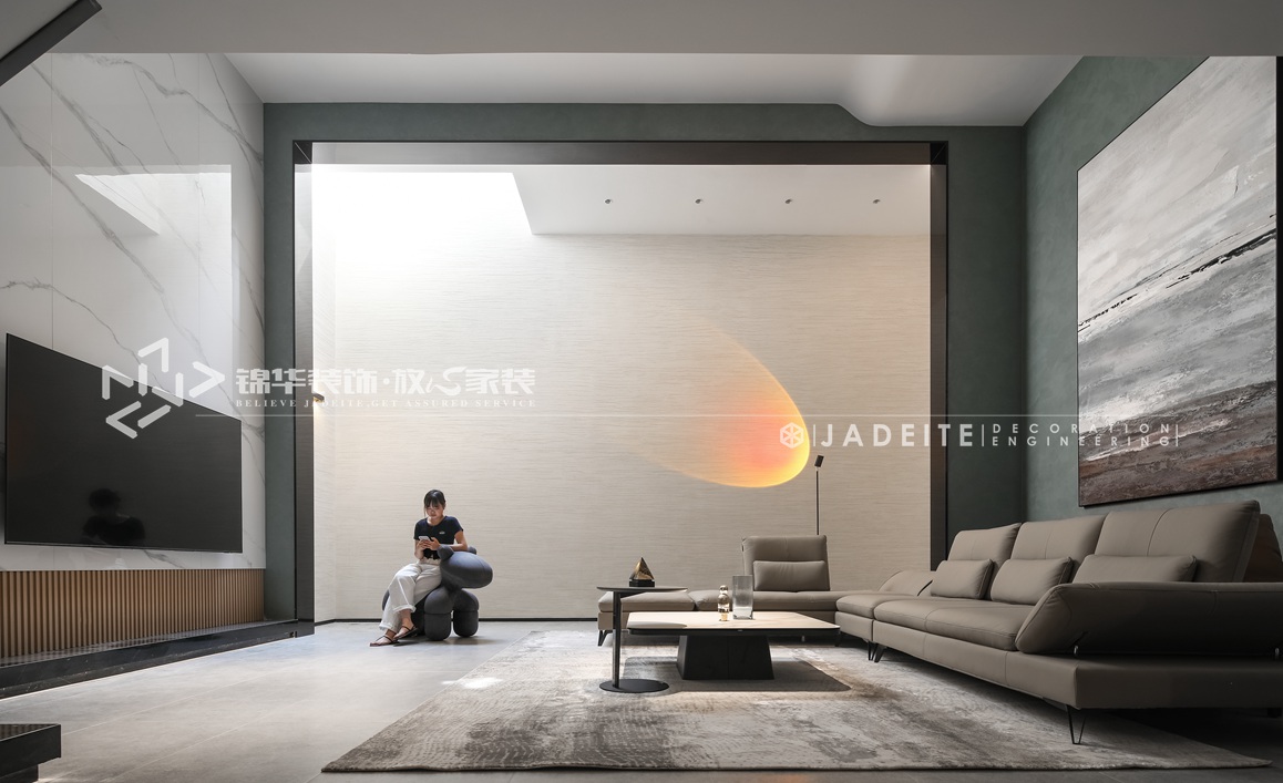现代简约-远洋湖墅-三室三厅-310平-装修实景效果图装修-跃层复式-现代简约