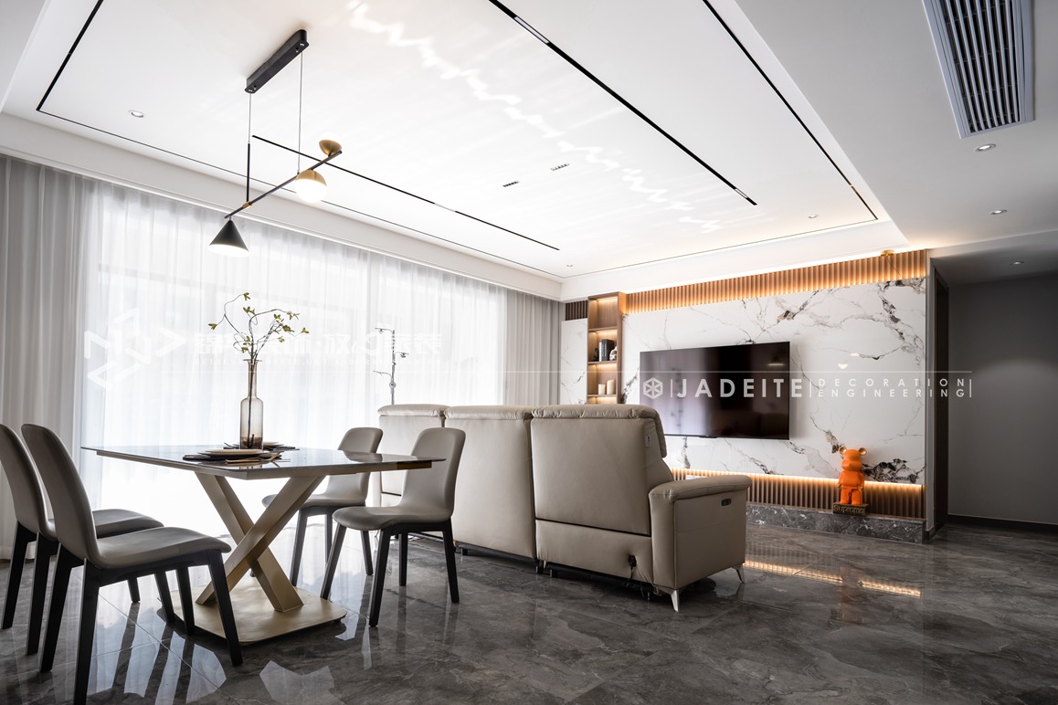现代简约-美的雍景湾-三室两厅-110平-装修实景效果图