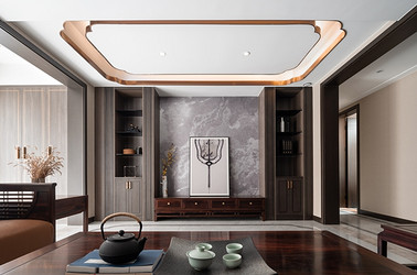 新中式风格-时代上城-四室两厅-160平-装修实景效果图