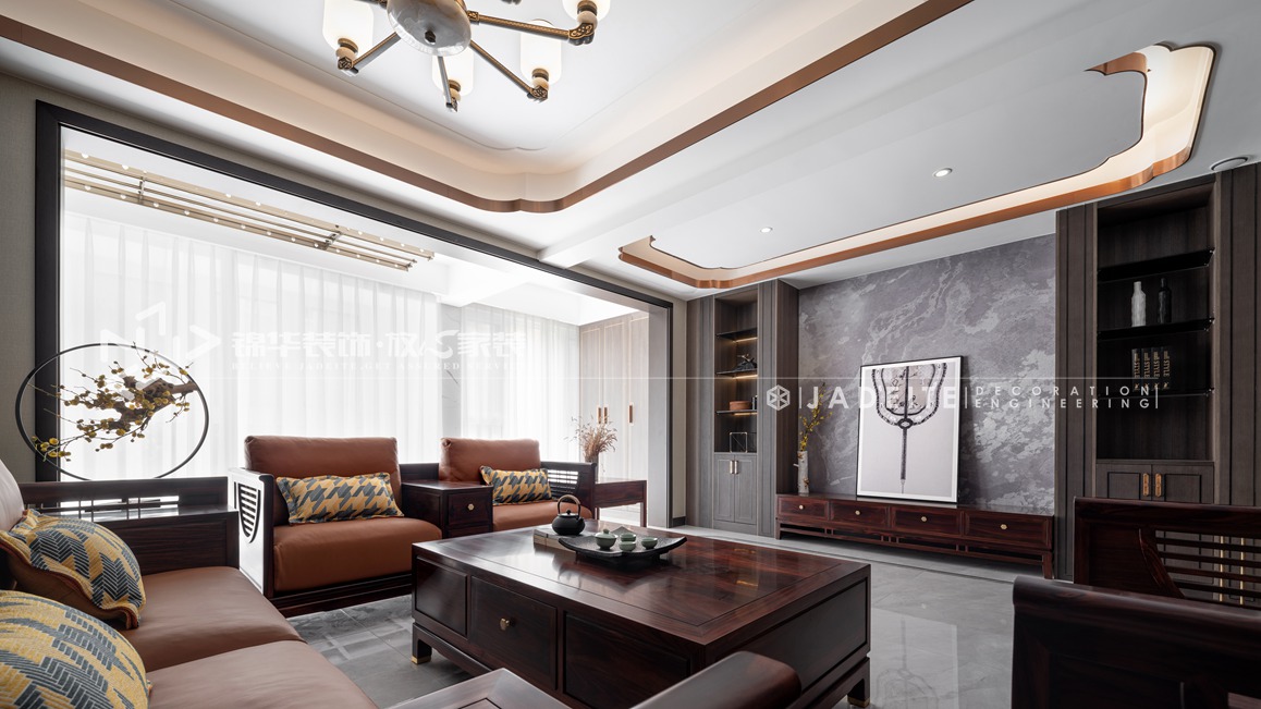 新中式風格-時代上城-四室兩廳-160平-裝修實景效果圖
