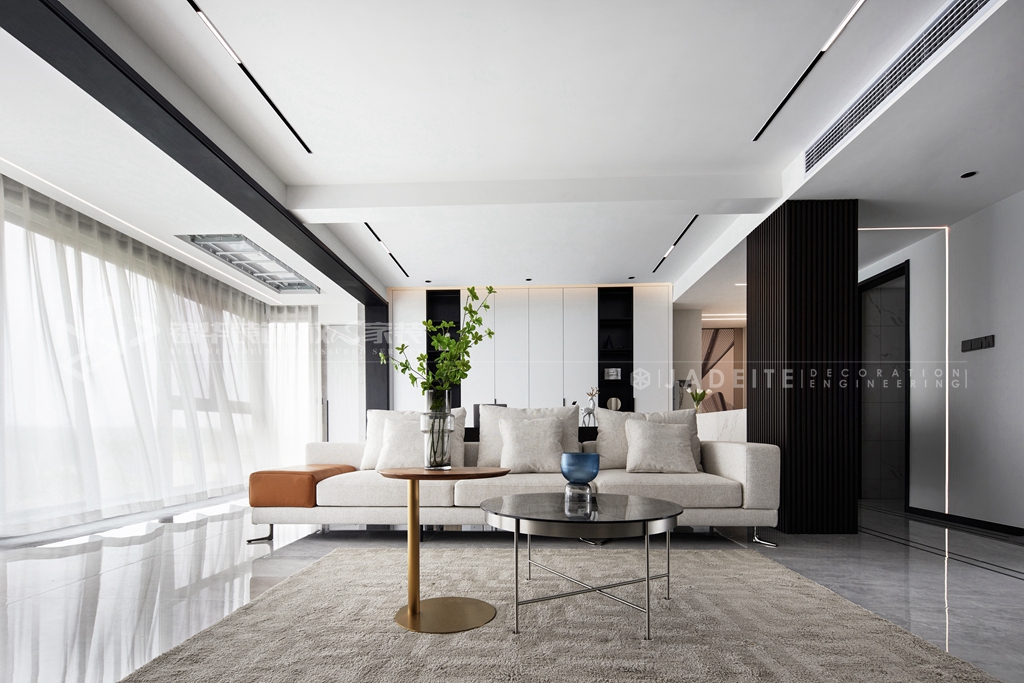 现代风格-鸿坤理想湾-三室两厅-140平-装修实景图