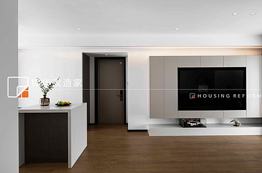 现代风格-中城誉品-三室两厅-129平-装修实景效果图  