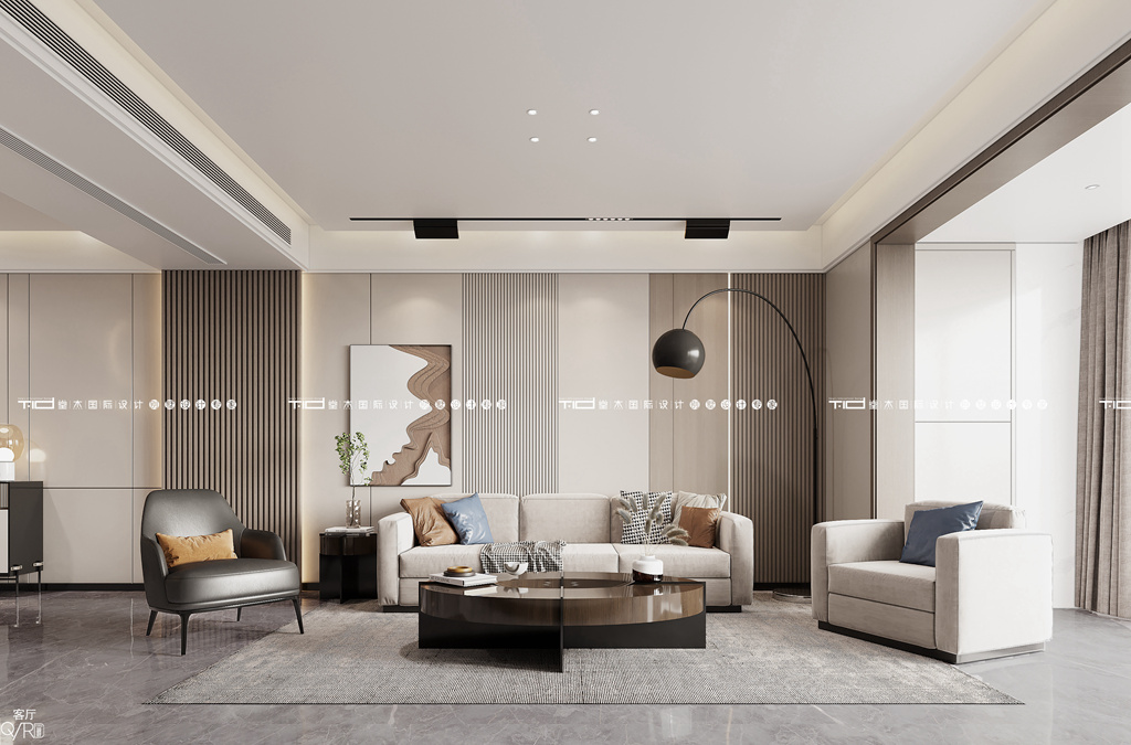 意式现代-雅居乐-平层-120㎡-装修效果图装修-两室两厅-现代简约