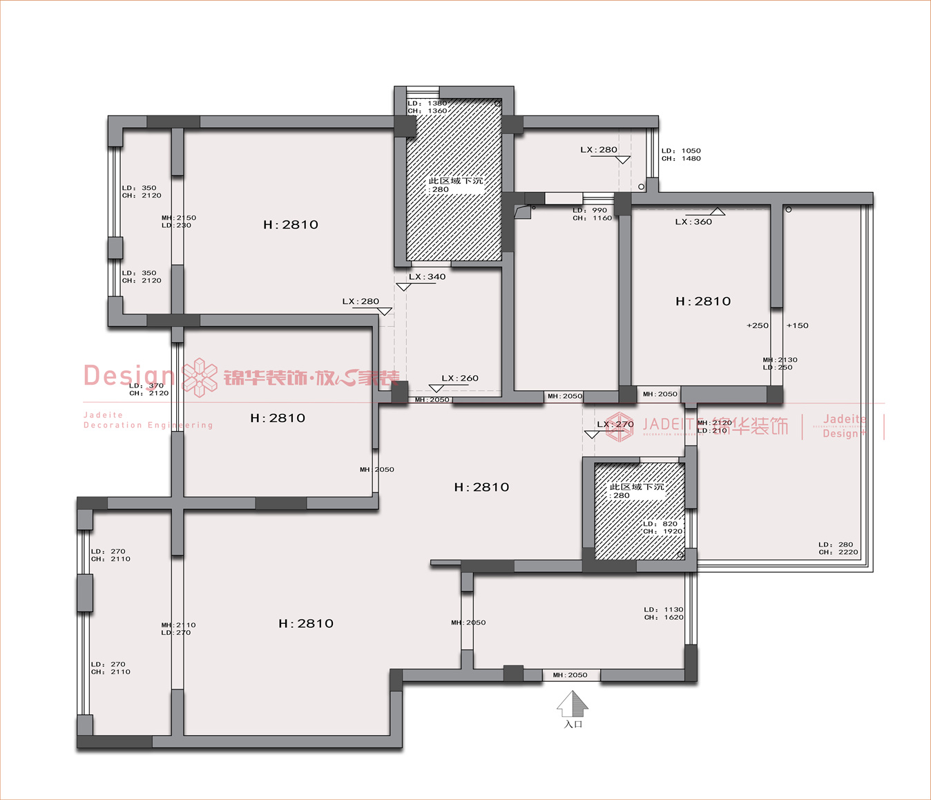 中古风格-金科东方王榭-三室两厅-140㎡-装修实景图装修-三室两厅-中古