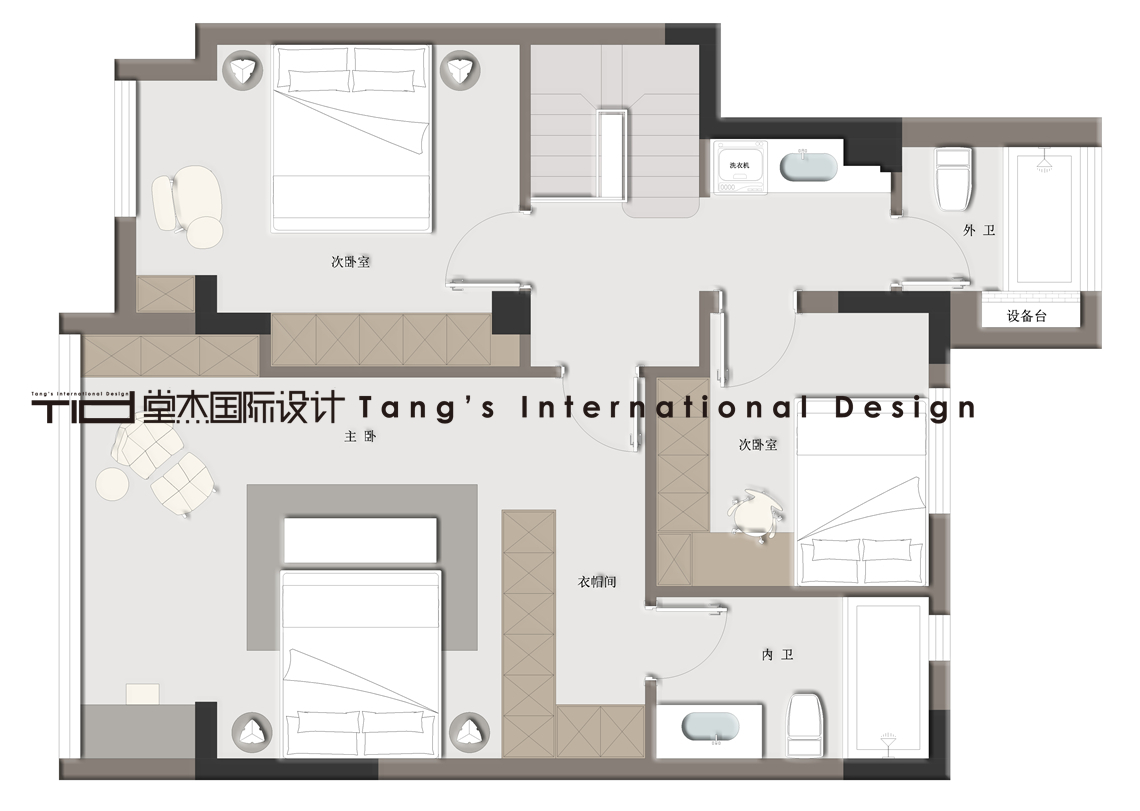 轻法式-华发四季-四室两厅一厨三卫-164㎡装修实景图装修-四室两厅-法式