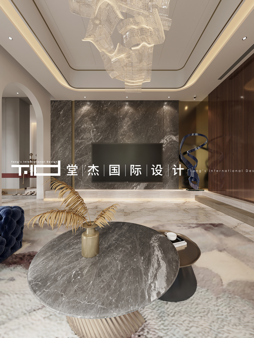 轻奢风-御景名仕苑-别墅-600㎡-装修实景图装修-别墅-轻奢