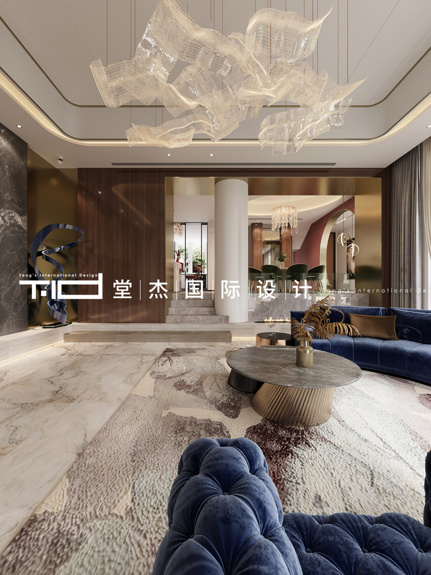 轻奢风-御景名仕苑-别墅-600㎡-装修实景图装修-别墅-轻奢