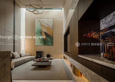 现代轻奢-春晓江南-别墅-400㎡-装修实景图