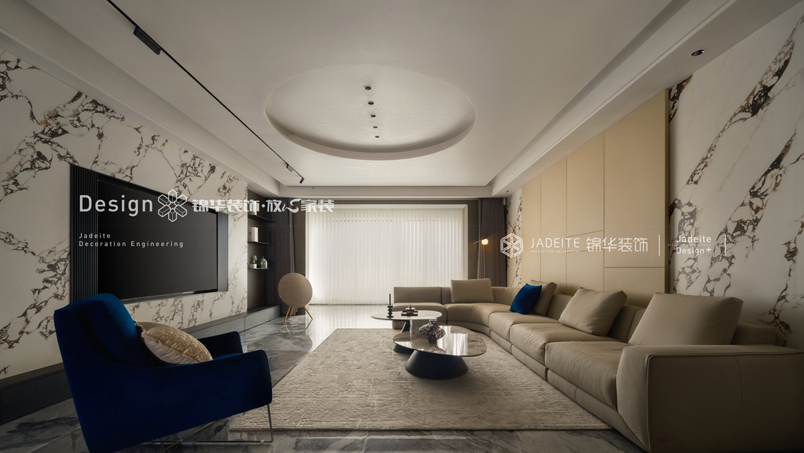 现代轻奢-万达公馆-别墅-260㎡-装修实景图