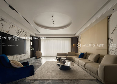 现代轻奢-万达公馆-别墅-260㎡-装修实景图